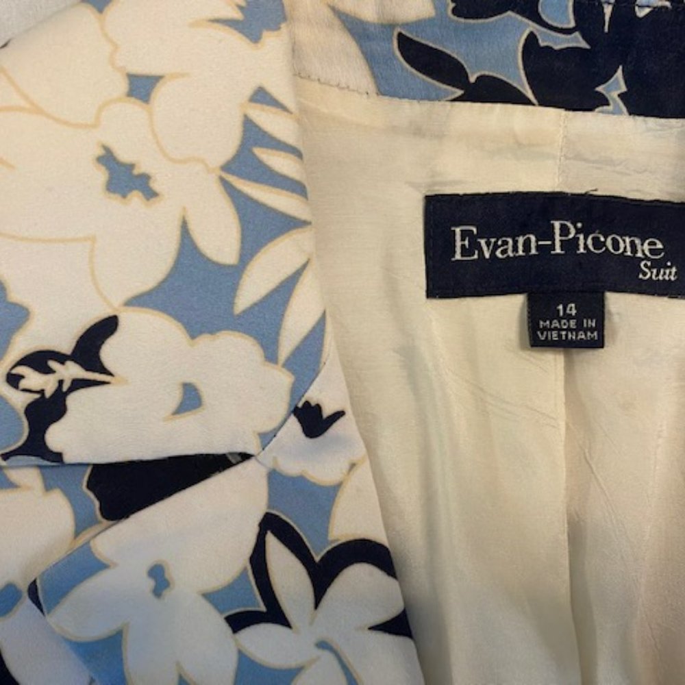 Evan-Picone Jacket/blazer Blue and white size 14 - Picture 3 of 3